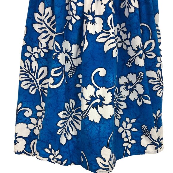 Aloha Republic Girls Sundress Sz 4T Hibiscus Blue White Cotton Hawaii - Picture 7 of 7